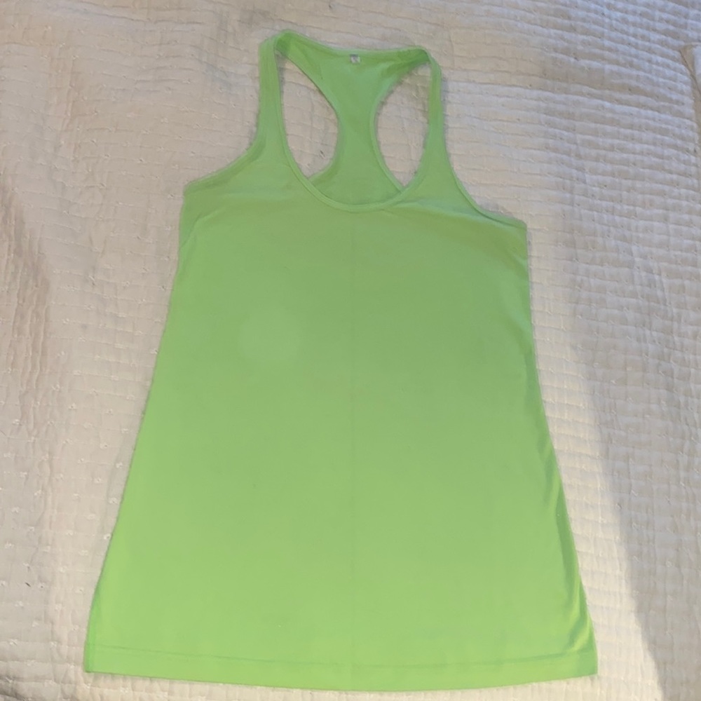 Lululemon Cool Racerback, neon green, size 12